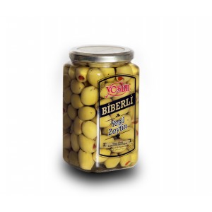 Biberli YeÅŸil Zeytin (500 Gr) Biberli YeÅŸil Zeytin (500 Gr)